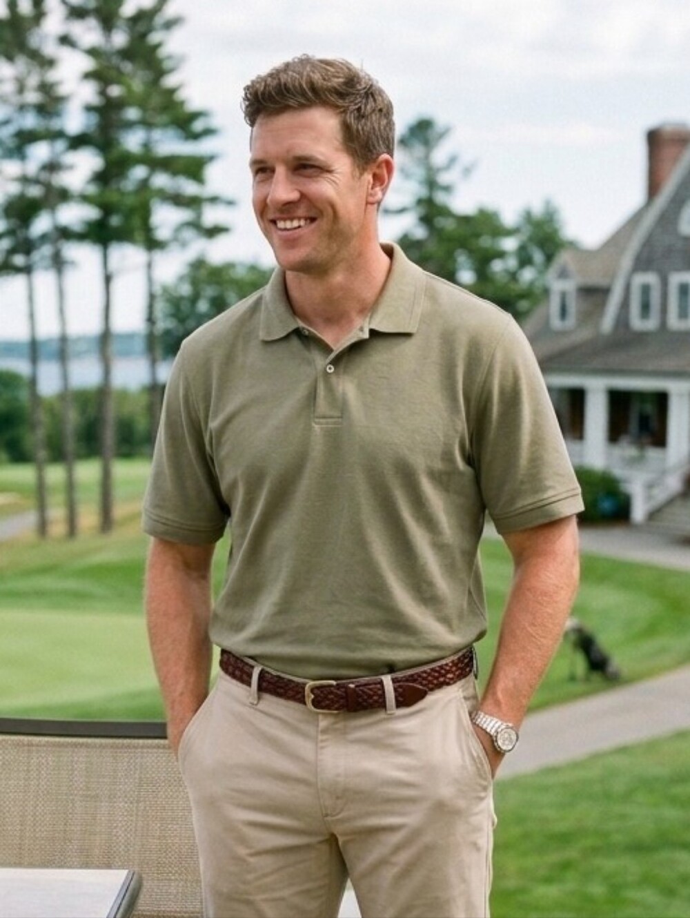 NWOT L.L. Bean L Heritage Country Club Preppy Casual Traditional Fit Polo